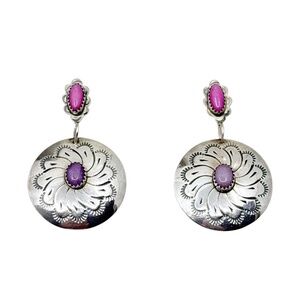 Navajo Ben Yazzie sterling silver drop earrings - GM1033